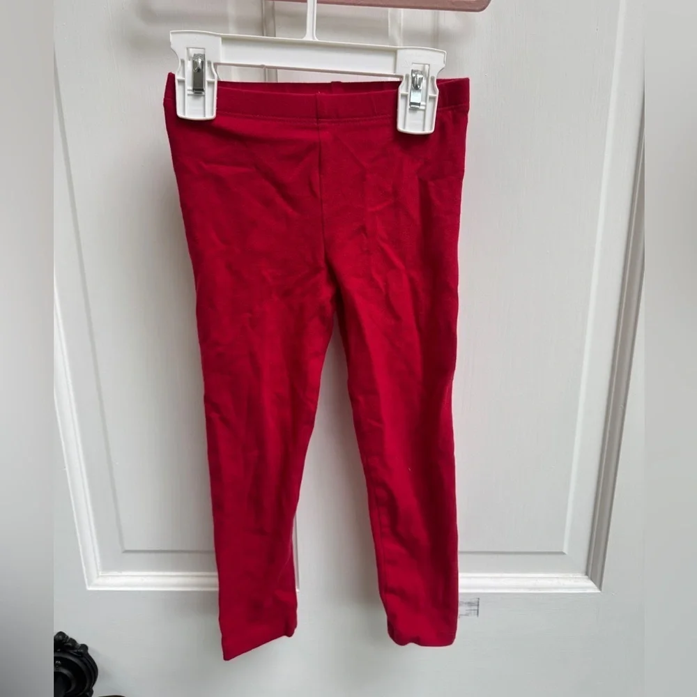 The Children's Place 4T Girls Vibrant Red Stretch Leggings Pants